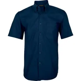 Navy Brushed Cotton Twill Lounge Short Sleeve Mens